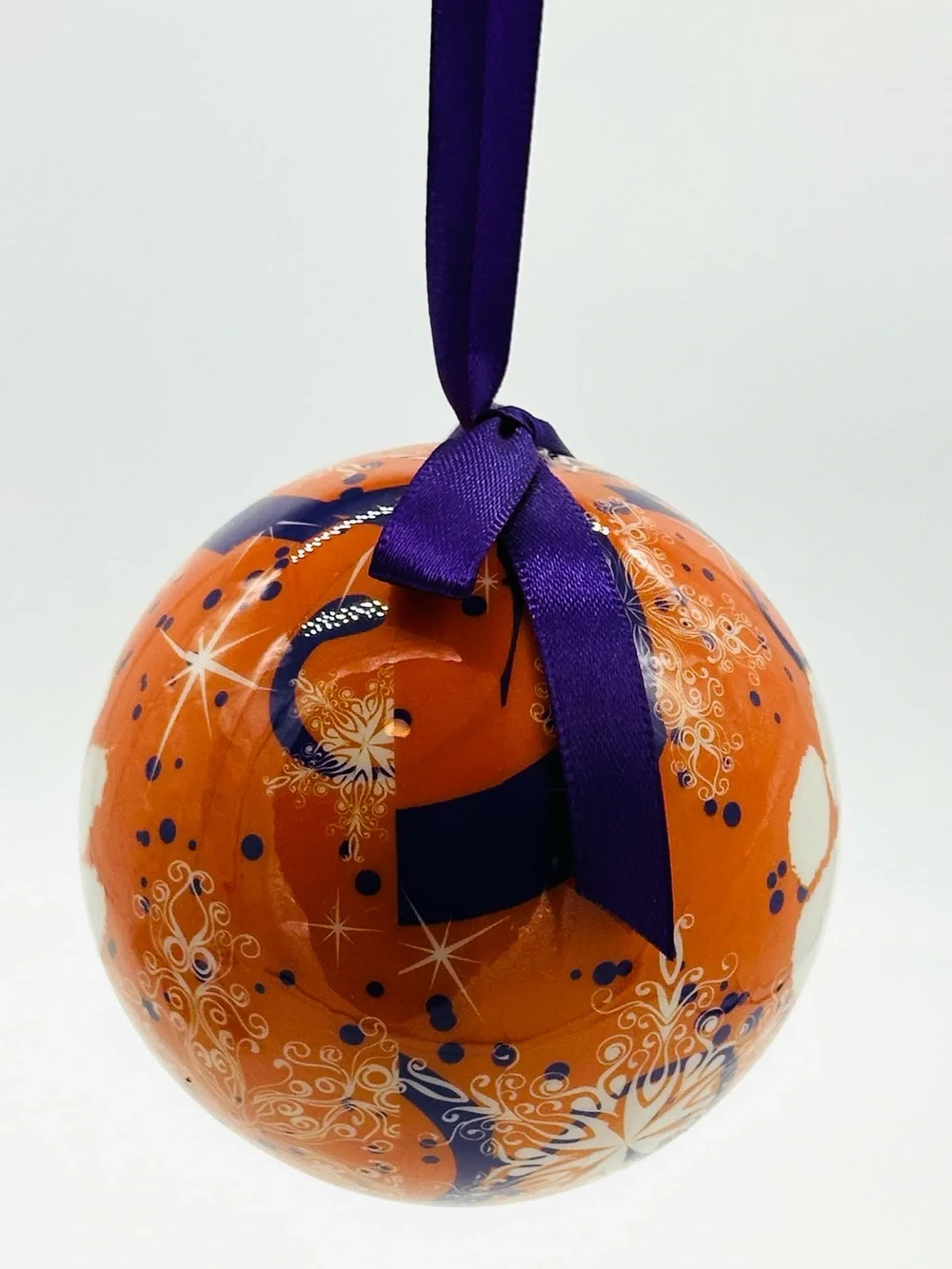 Clemson Tigers NCAA Official Orange Paw Print Christmas Ball Ornament Holiday